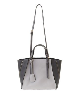 YECCA VECCA 【A4対応】2way配色ZIPデザインバッグ Light Gray