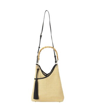 YECCA VECCA 【A4対応】チャーム付き2wayショルダーバッグ Beige