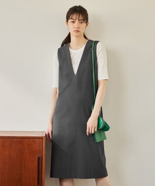 ICB 【WEB＆一部店舗限定カラーあり】 LooseWeave ジャンパースカート チャコール系
