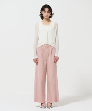 GRACE CONTINENTAL リブシアーニットカーディガン ホワイト