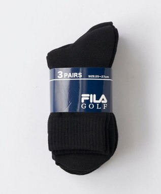 FILA GOLF／marie claire 【FILA GOLF】ジャカードデザイン３Ｐミドルソックス ブラック