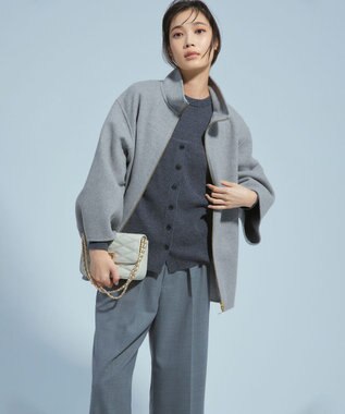 23区 【洗える】レイヤードビスチェ ニット グレー系