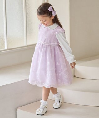 ANY KIDS リボンヘアクリップ ラベンダー