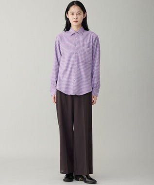 UNFILO MENS 【男女兼用】クリーンチェック ネルシャツ ワインチェック