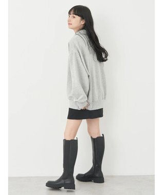 earth music&ecology ハーフジップロゴチュニック Light Gray