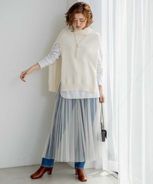 23区 クリップ パール ラリエット ネックレス ホワイト系