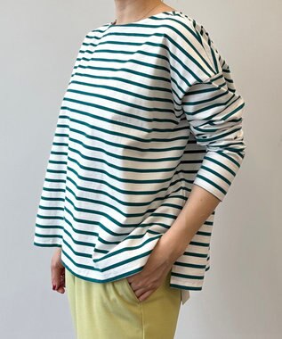 UNFILO 【マシンウォシャブル】ボーダーワイドT グリーン