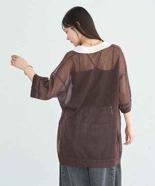 earth music&ecology シアーポロプルオーバー Brown