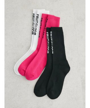 Green Parks ■別注　フルーツオブザルーム　３Ｐ縦ロゴソックス Mix