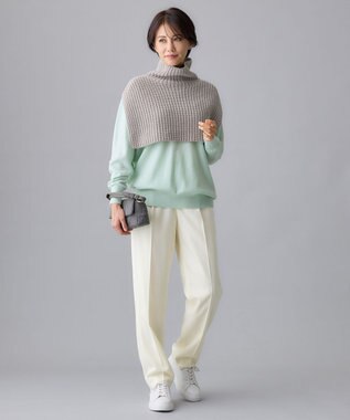 自由区 【洗える】ウールブレンドバルキー ネックウォーマー ライトグレー系