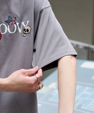 WEGO 【ユニセックス着用ITEM/機能T】接触冷感モチーフ刺繍グラフィックT（SS） スミクロ