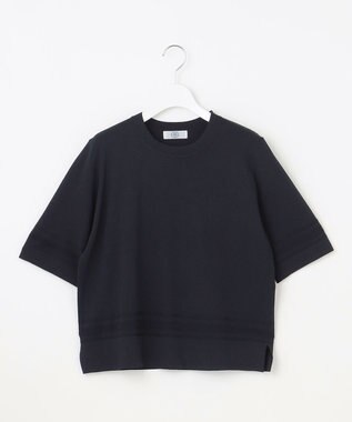 J.PRESS LADIES L 【洗える】RAYON ELITE STRETCH クルーネック ニット ネイビー系