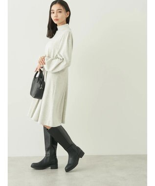 earth music&ecology ウエストタックフレアミニワンピース Oatmeal