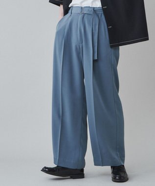WEGO トロミ　ベルト付きワイドスラックス ブルーその他