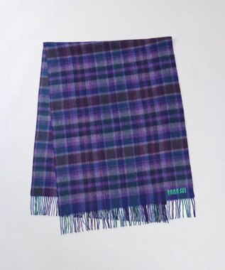 AURORA 【 ANNA SUI（アナ スイ）】ウールチェックストール(WASH) パープル