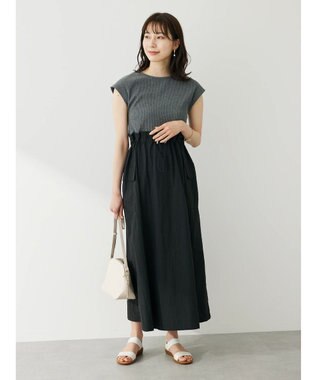 Green Parks ・ＥＬＥＮＣＡＲＥ　ＤＵＥ　リブキリカエワンピ Charcoal Gray