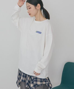 AMERICAN HOLIC カンパニーロゴ風ロングＴシャツ Off White
