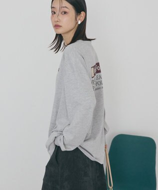 AMERICAN HOLIC カンパニーロゴ風ロングＴシャツ Gray