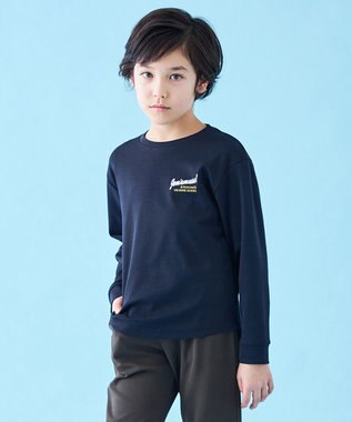 UNFILO 【110-150cm】選べるアソート ロゴロンT(UNISEX) [プリントロゴ]ネイビー