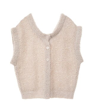 earth music&ecology ファンシーヤーンベスト Beige