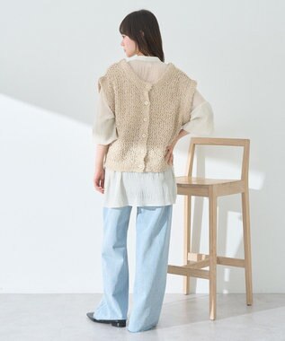 earth music&ecology ファンシーヤーンベスト Beige