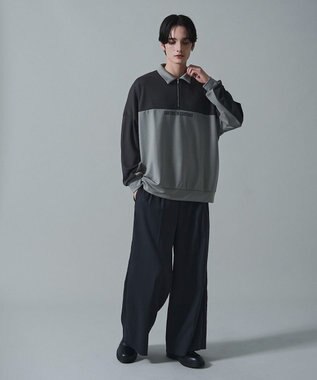 WEGO ドルマンポンチハーフZIPプルオーバー ダークグレー