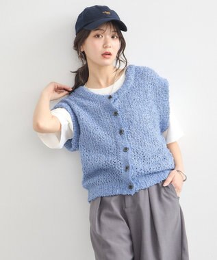 earth music&ecology ファンシーヤーンベスト Beige