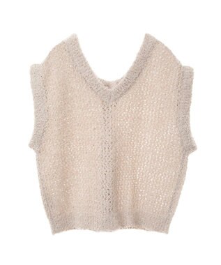 earth music&ecology ファンシーヤーンベスト Beige