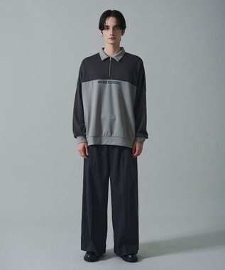 WEGO ドルマンポンチハーフZIPプルオーバー ダークグレー