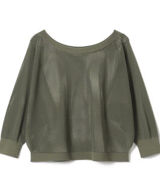 Chacott 【ノーソーイングニット】7分袖メッシュニットTシャツ カーキ