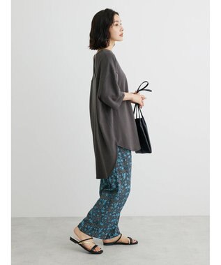 Green Parks ミニ裏毛バックカシュクール半袖チュニック Gray