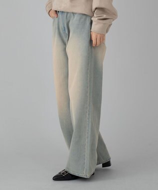 WEGO 【ユニセックス着用ITEM/ウエスト調整可】フレアデニムパンツ デニム淡加工色