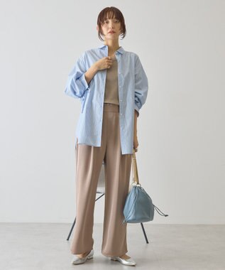 AMERICAN HOLIC 【イージーケア】バックギャザーリボンシャツ Sax