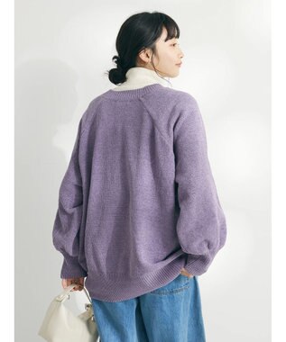 CRAFT STANDARD BOUTIQUE 洗えるコードモールＶネックプルオーバー Purple