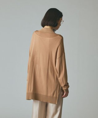 GRACE CONTINENTAL スカーフコンビカーディガン キャメル
