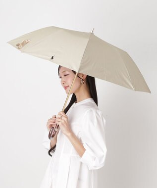 MOONBAT POLO RALPH LAUREN（ポロ ラルフローレン）晴雨兼用日傘 ワンポイント ポロポニー 無地  折りたたみ傘 楽折 遮光 遮熱 UV ブラウン