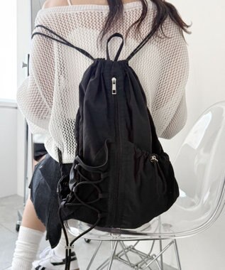 WEGO 【ユニセックス着用ITEM】センターzipナップサック