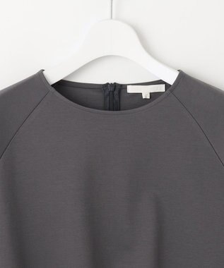 自由区 L クリアコットンポンチペプラム カットソー スレート