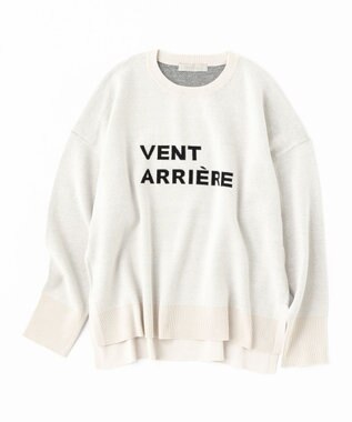 UNFILO 【新色追加】スウェットライク ロゴニット グレージュ×ブラックロゴ