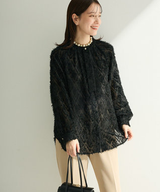 Green Parks Ｏ．フサフサ２ｗａｙボウタイブラウス Black