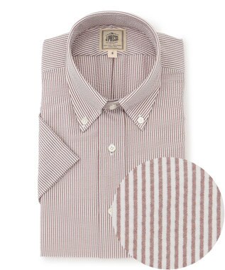 J.PRESS MEN 新色追加【 高通気性 / 軽量 / ノンアイロン / 撥水】【BEAT HEAT SYSTEM】半袖シャツ / B.D. ワイン系1