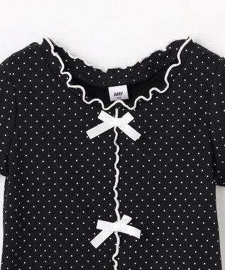 ANY KIDS 【一部店舗/WEB先行販売アイテム】ドット×リボン 半袖Tシャツ ブラック