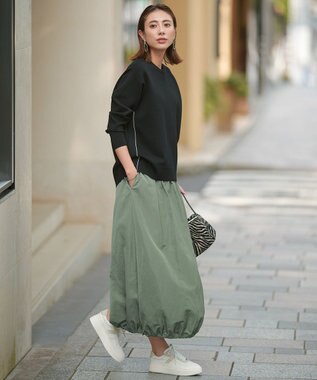 ICB L 【洗える】 シンセティックダブルフェイス ニットプルオーバー ブラック系