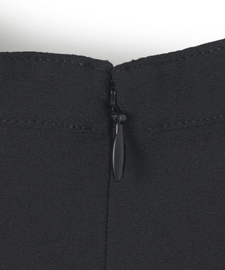 ICB 【洗える】ストレッチジョーゼット ラッフルデザインブラウス ブラック系