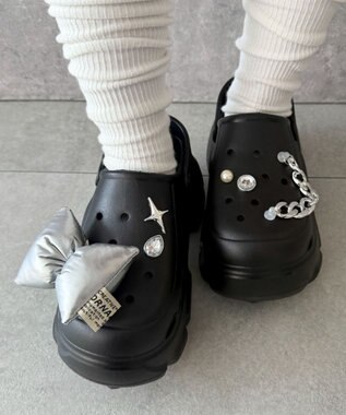 WEGO 【SMLサイズ展開】パーツ付き厚底ラバーサンダル ブラック