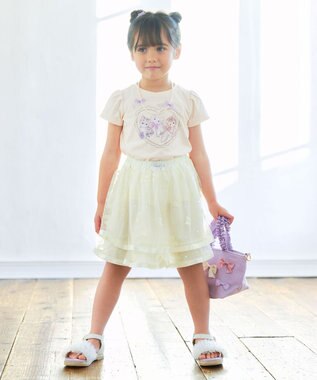 ANY KIDS ネックレス付き ネコTシャツ エクリュ