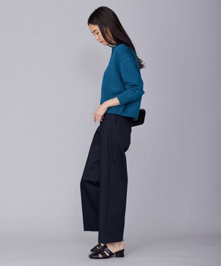 ICB 【洗える】リリヤーンバルキー Vネックニット ターコイズ系