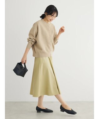 Green Parks レザーライクキリカエＡラインスカート Beige