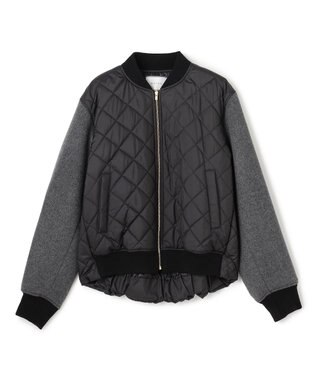 BEIGE， 【GISELe 10月号掲載】DOVER / 異素材ウールキルティングブルゾン Black × Charcoal