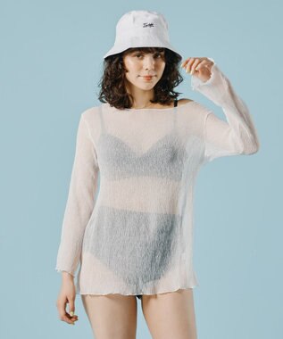 San-ai Resort（三愛水着楽園） 【WEB限定】シアー素材トップス3点セット水着 オフホワイト